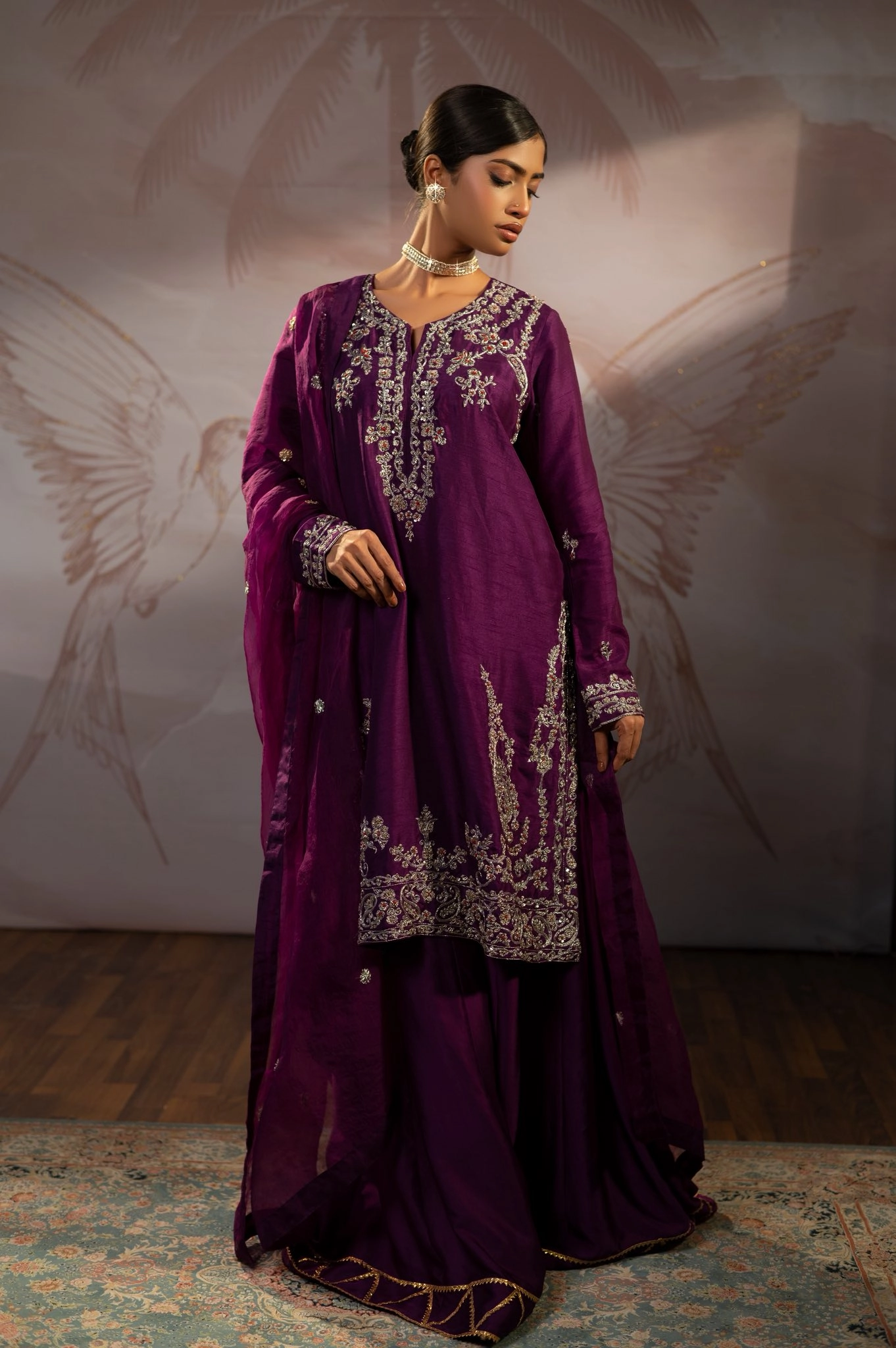 Purple Zardozi Salwar